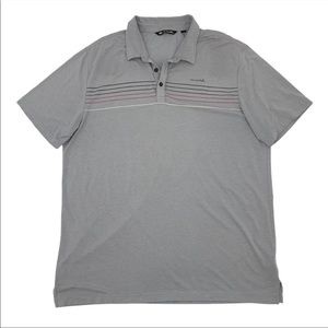 Travis Mathew Golf Polo Shirt Mens XXL 2XL Gray Moisture Wick Stretch Athletic